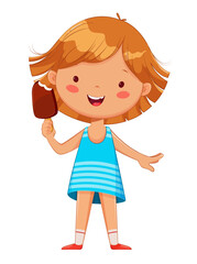 Cute little girl eating ice-cream