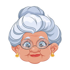 Face expression of grandmother, smile