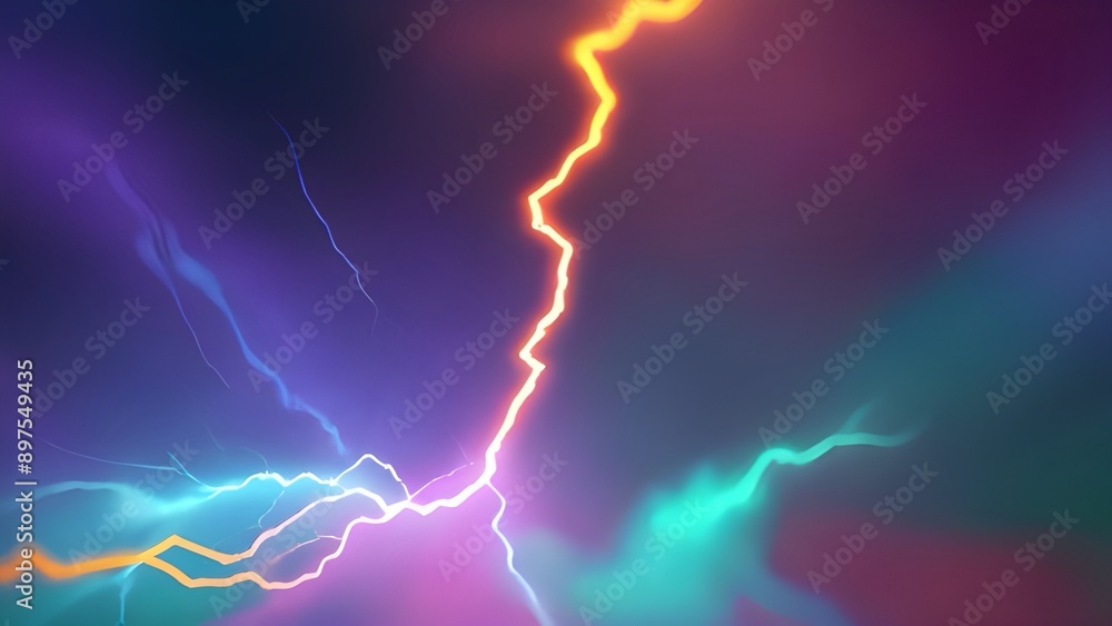 Wall mural lightning in the night sky