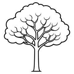 Tree silhouette silhouette with white background