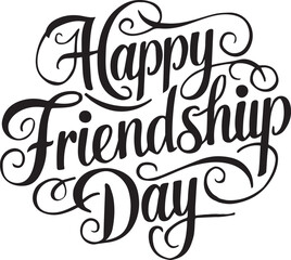 Happy friendship day typography vector art