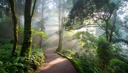 Obraz premium sun rays in the forest