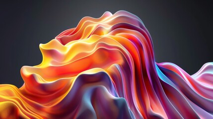 Obraz premium Abstract 3d rendering background with colorful wavy shape forming a beautiful and elegant composition