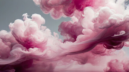 Obraz premium Slow Motion Shot of Atmospheric Colored Smoke Abstract pink Background. AI