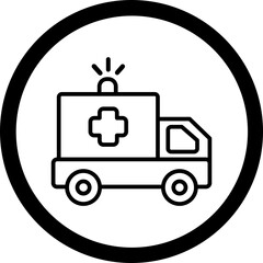 Ambulance Vector Icon Design