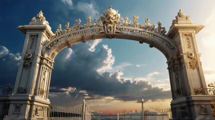 Naklejka premium Default_Pearly_Gates_Gateway_to_heaven_A_classic