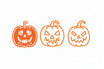 Generative Ai illustration. Halloween pumpkin sketch . pumpkins for Halloween