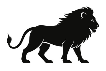 Lion silhouette, lion black silhouette icon vector, tiger silhouette vector
