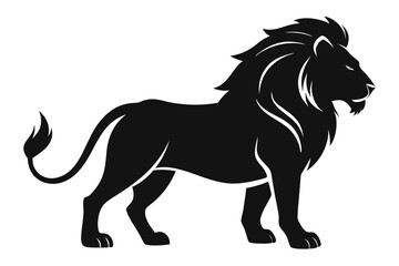 Lion silhouette, lion black silhouette icon vector, tiger silhouette vector
