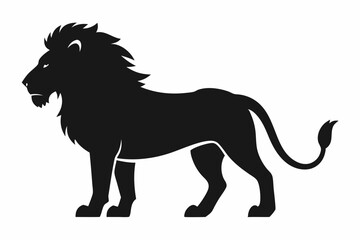 Lion silhouette, lion black silhouette icon vector, tiger silhouette vector  © Trendy CraftSVG 