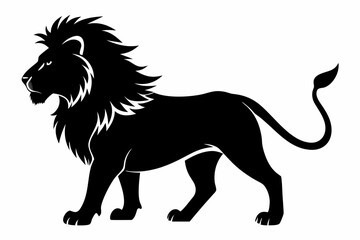 Lion silhouette, lion black silhouette icon vector, tiger silhouette vector
