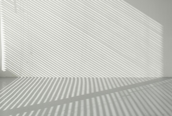 minimal white interior with wall and contrast of light and shadow