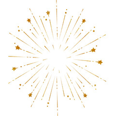 Fireworks,Luxury gold art stars. Geometric abstract Fireworks golden explosion. The elements are glitter and gold. Design illustration for poster, cover, invitation, ads.