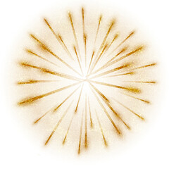Shiny golden fireworks with a textured effect. Luxury gold art with geometric firework golden explosion. Elements include glitter and gold for a design for posters, covers, invitations, and ads.
