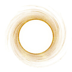 Round frame made of golden rings.Luxury Gold Frame Sparkling: Gold Holidays Banner, Line Decorations, Wedding Invitation Border, Geometric Abstract Design Illustration for Poster, Cover, Invitation.