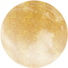 Golden planet, sparkle moon. Gold Shining Paint Stain Hand Drawn Illustration brush stroke paint ornament decorate. Gold astrology. Wedding invitation border. nebula on transparent, luxury star