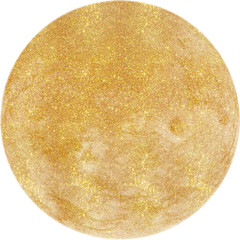Golden planet, sparkle moon. Gold Shining Paint Stain Hand Drawn Illustration brush stroke paint ornament decorate. Gold astrology. Wedding invitation border. nebula on transparent, luxury star