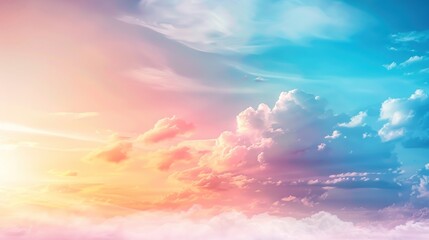 Obraz premium A Dreamy Sky with Pastel Hues and Fluffy Clouds