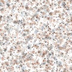 Random pale multicolored circles with different sizes. Grey cloud, pastel brown and light blue colors on the white background. Seamless handmade pattern