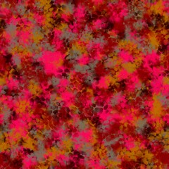 Deep brown, light brown, greyish brown, dark red and pink red chaotic brush strokes. Small stones or leaves pattern. Seamless hand drawn background.