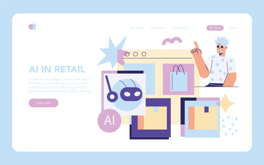 Retail Tech. Flat Vector Illustration