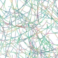 Multicolored chaotic thin lines, abstract background. Liquid texture. Seamless hand drawn pattern. Rainbow colors on the white background.