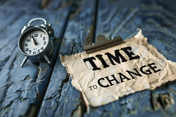 time for change, concept of new, life changing and improvement with writing “ TIME TO CHANGE “