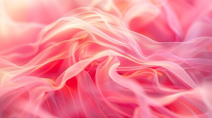 Obraz premium Close-up of pink and white wavy fabric folds