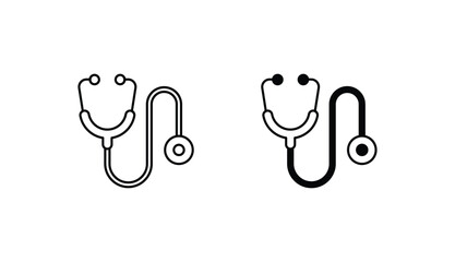 Stethoscope icon design with white background stock illustration