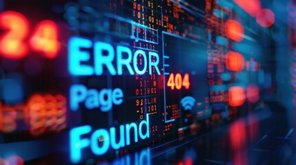 A screen displaying an error message. AI.