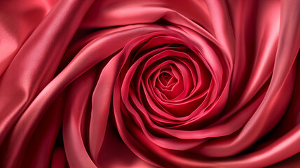Obraz premium Red rose pattern silk texture of satin abstract background. Smooth soft fabric background. Textile industry background.