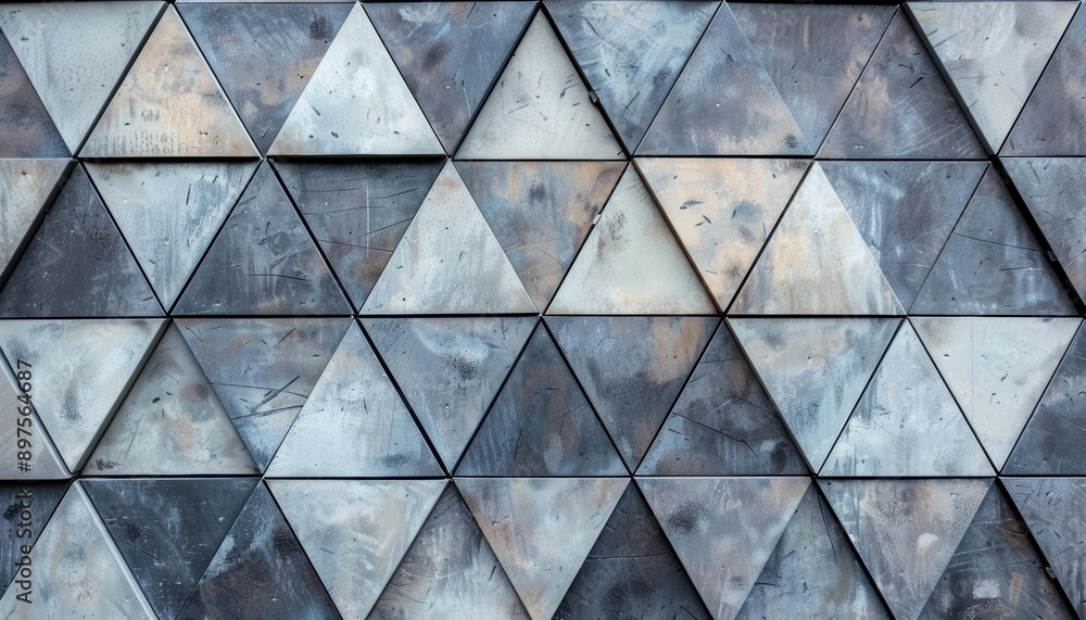Poster geometric pattern of triangular tiles. ai.