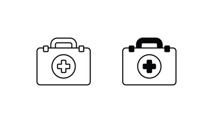 First aid kit icon design with white background stock illustration