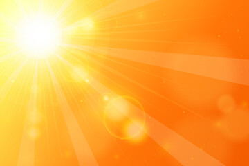 Summer heat wave warning background. Abstract orange sun background