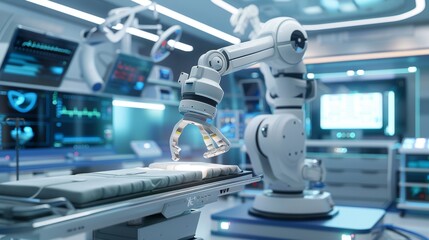 Fototapeta premium Advanced medical robot performing surgery with precision