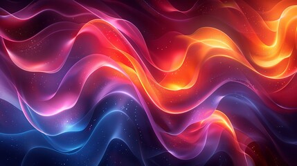 Dynamic abstract design with luminous, iridescent elements and vibrant, radiant colors that create a striking and eye-catching visual display. Watercolor style, high resolution Illustration, in the