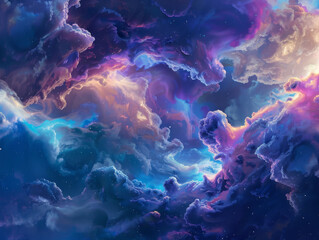 Obraz premium Metaphysical Blue: Cloudy Wallpaper Design