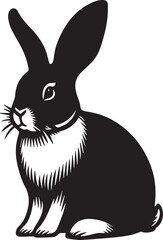 black and white rabbit vector