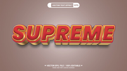 Supreme luxury style shiny 3d editable vector text effect 
