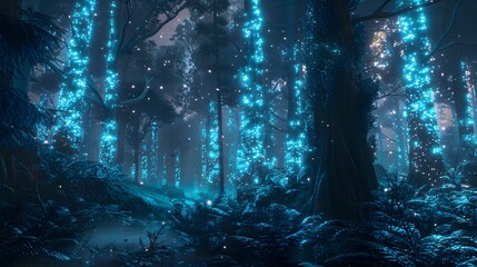Enchanted Forest with Glowing Trees