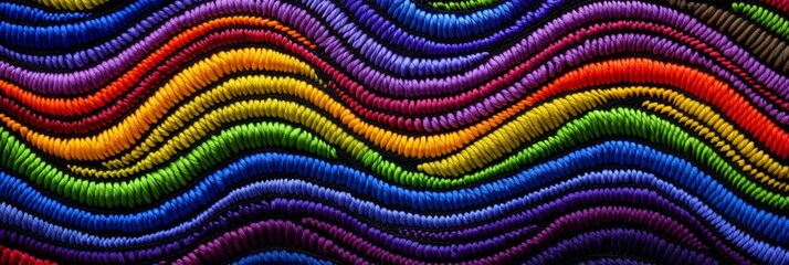 Colorful Wavy Textured Background with Vibrant Rainbow Hues