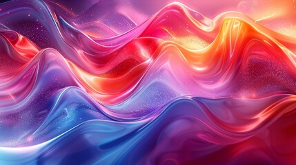 Obraz premium Vivid abstract background featuring dynamic, polychromatic elements and a glossy, glittering finish for a mesmerizing and eye-catching effect. Watercolor style, high resolution Illustration, in the