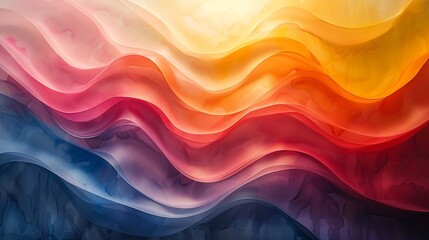 Obraz premium Glowing abstract artwork with dazzling, effervescent colors and a glossy, glossy surface that captivates with its vibrant and resplendent hues. Watercolor style, high resolution Illustration, in the