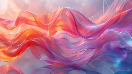 Fototapeta premium Radiant abstract artwork with dynamic, iridescent elements and a glossy, reflective surface for a striking and energetic visual experience. Watercolor style, high resolution Illustration, in the