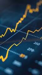 High-quality line graph representing continuous growth in stock prices, highlighting lucrative investment prospects.