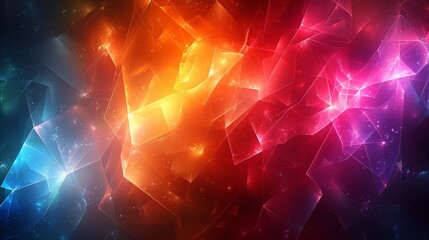 Obraz premium Glowing abstract background with vibrant, effervescent colors and prismatic patterns that create a resplendent and eye-catching visual display. Watercolor style, high resolution Illustration, in the