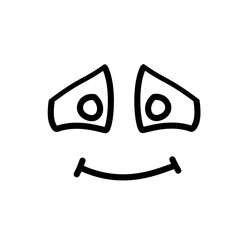 Cartoon faces. Expressive eyes and mouth, smiling, crying and surprised character face expressions. Caricature comic emotions or emoticon doodle.