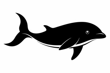 Vector black whale silhouette vector isolated on white background