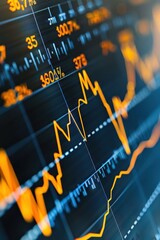 Fototapeta premium High-quality line graph illustrating steady stock price growth, highlighting attractive investment opportunities.