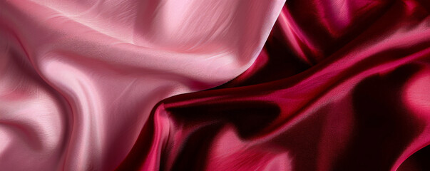 Obraz premium A chic dual-color background featuring a seamless blend of light pink and rich burgundy, perfect for a refined and elegant look.